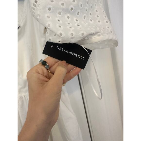 LA LIGNE Broderie anglaise-trimmed cotton-voile midi dress NWT size XS - Picture 8 of 9